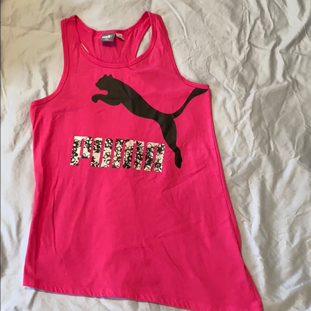 Puma pink tank top size girls XL 16